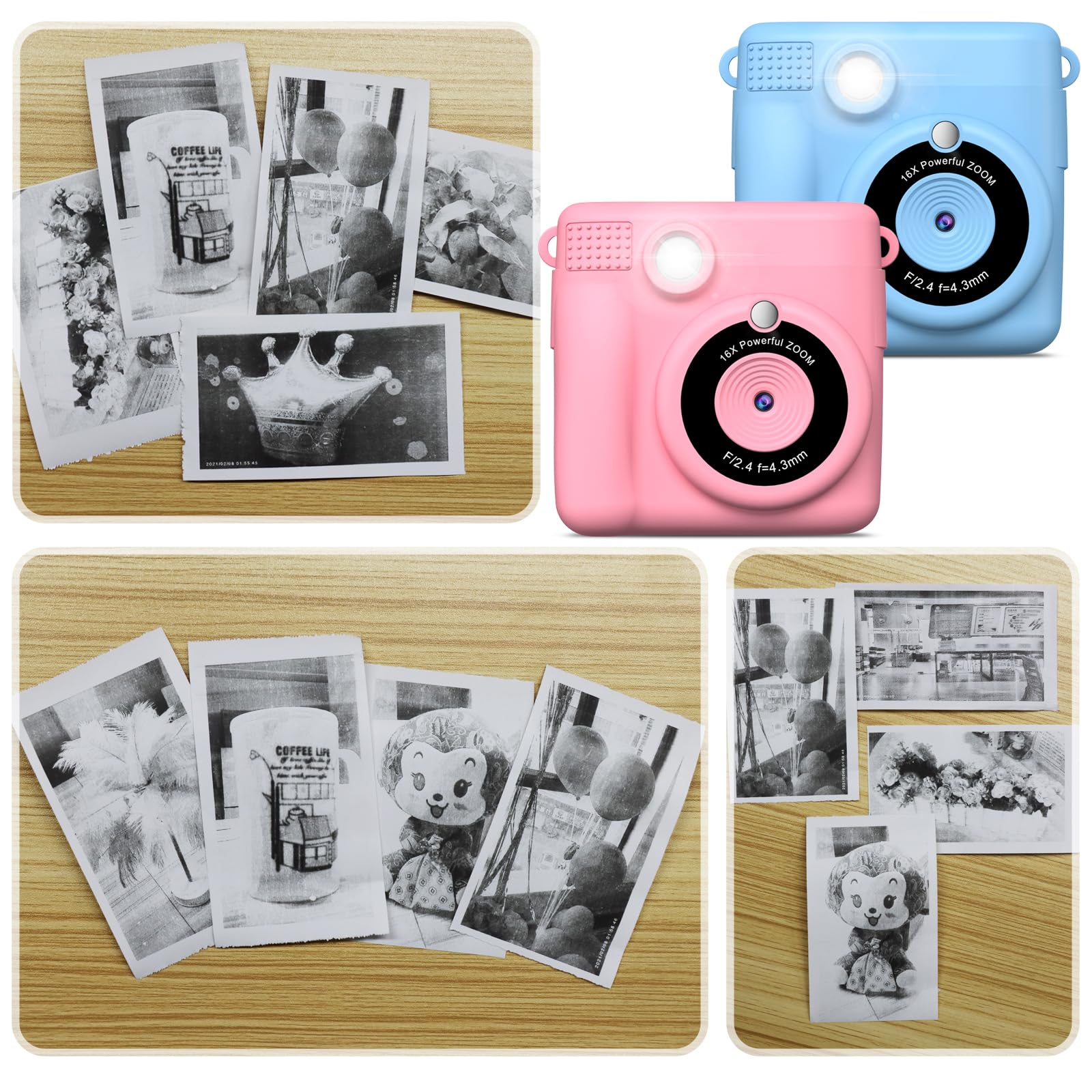 Recharge Papier Impression Pour Appareil Photo Enfant GREENKINDER - Lot De 5 Rouleaux, Papier Thermique 57x20 Mm
