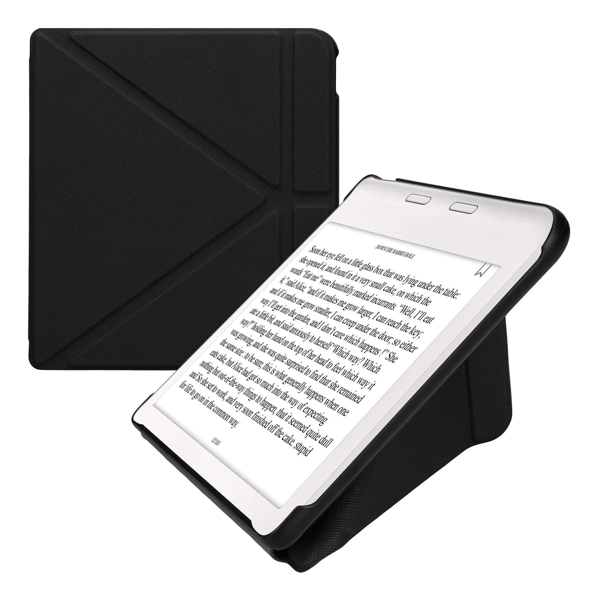 kwmobile Origami Case Compatible with Kobo Libra Colour Case - Slim PU Leather Cover with Stand - Petrol