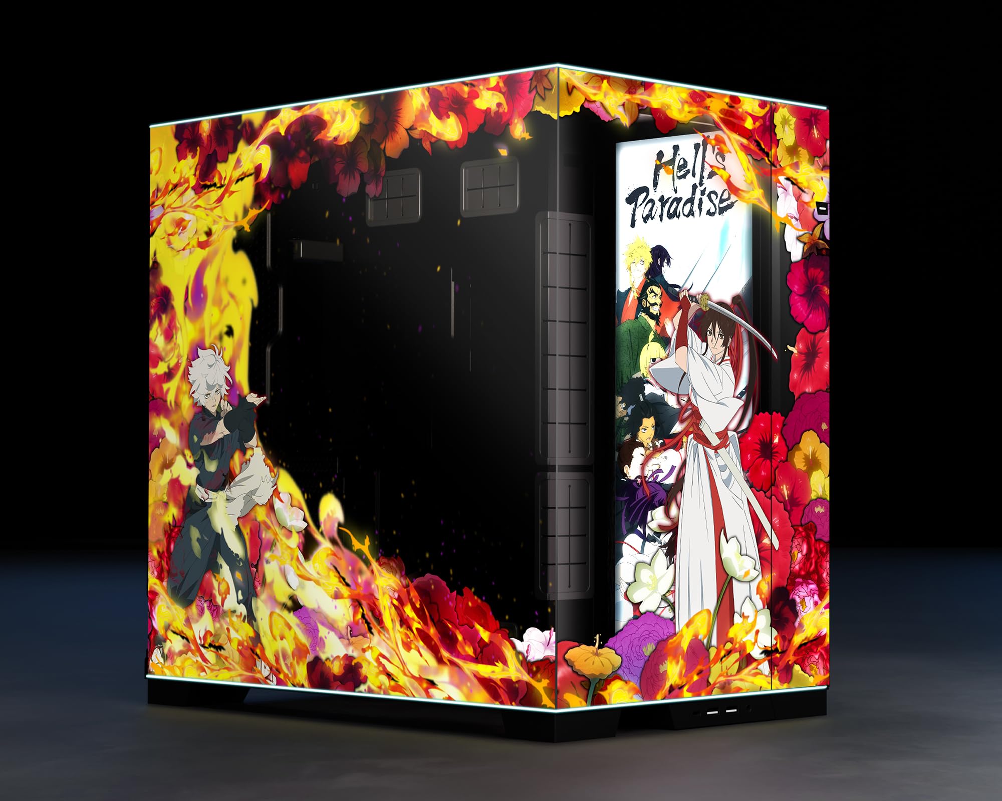 Starforge - Ensemble de boîtiers d'ordinateur Hell's Paradise - Tour PC Lian Li O11 Dynamic EVO RGB E-ATX/ATX/mATX - avec illustrations imprimées en relief et UV