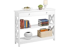 Yaheetech White Console Table for a Grandiose Entryway