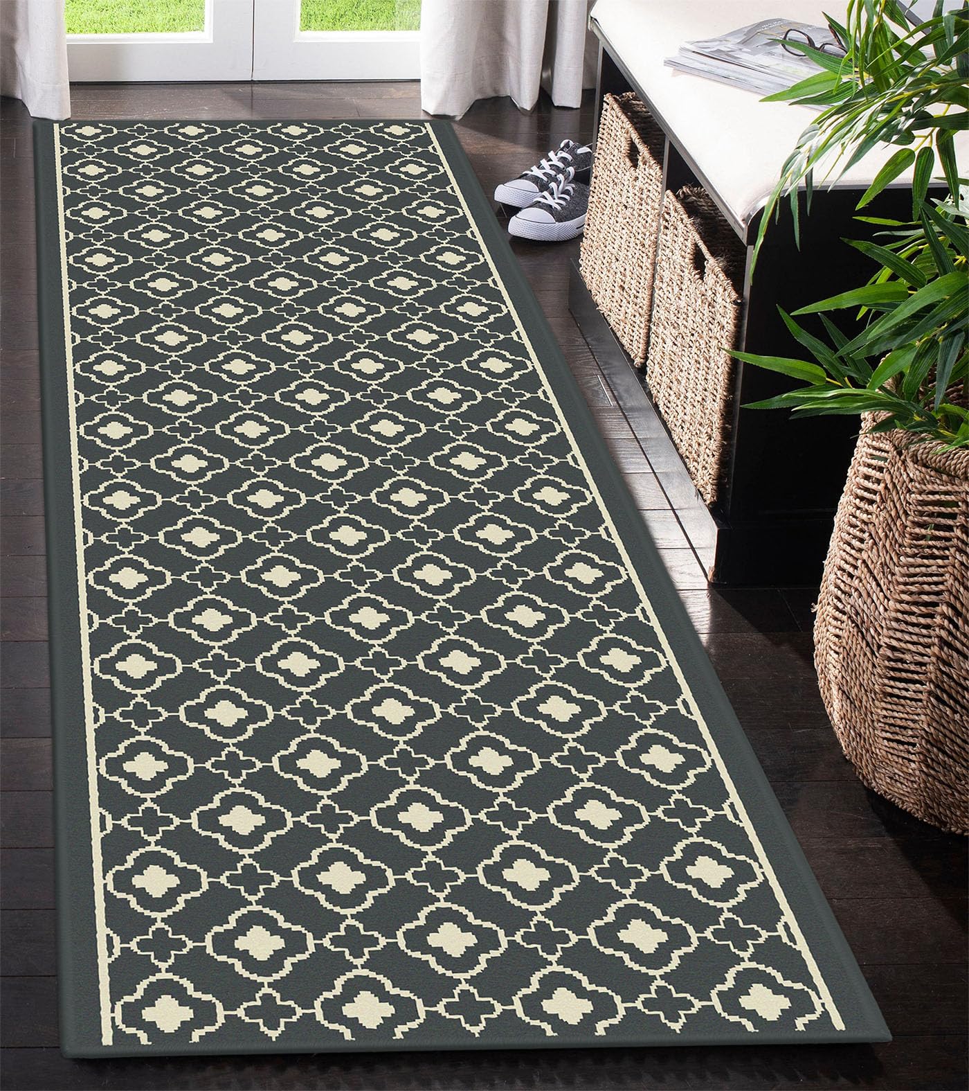 SrS Rugs® Luna Collection, Modern Long Carpet Runner Rug for Entrance Hall and Stairs. Smooth Soft 8mm Depth Pile. 70cm Wide (Cloud Grey, Length: 26' (792cm)) — image 1