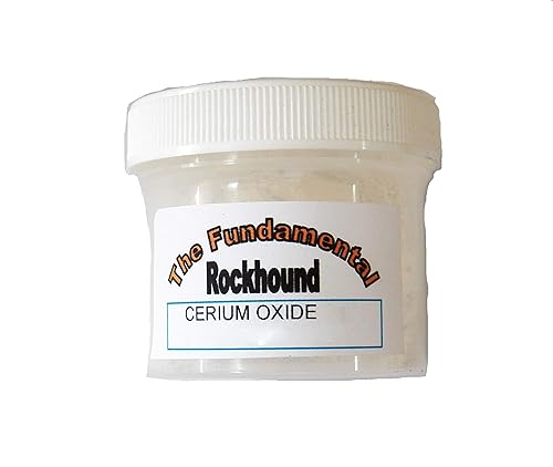 Fundamental Rockhound Products, pulido de piedra de afilar con luz blanca premium de 1 lb/amarilla clara de óxido de cerio, grado óptico