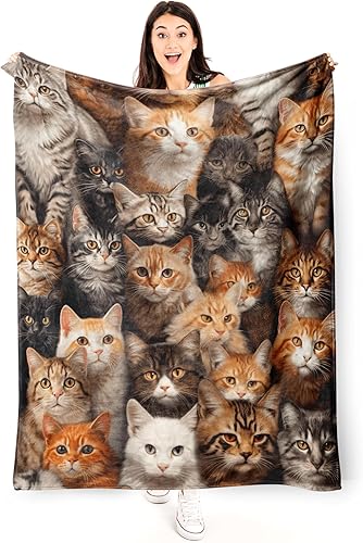 Manta de gatos para niños y niñas, manta suave con estampado de gatos para mujeres, regalo perfecto para amantes de los gatos, ideal para cumpleaños