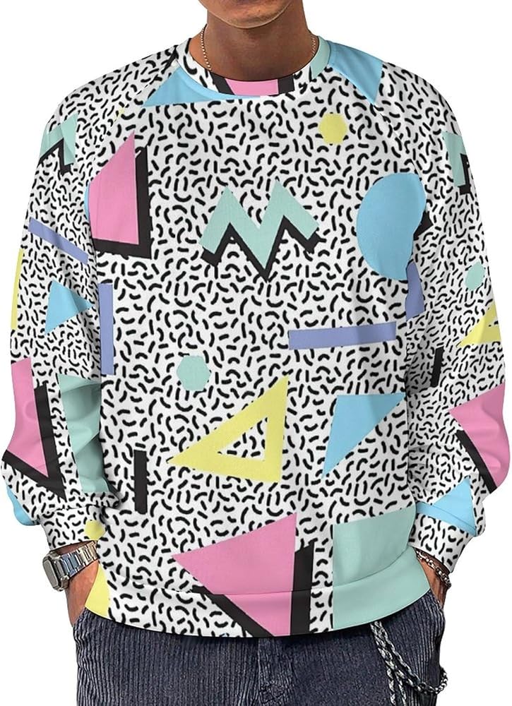 Dalicoter 80s 90s Retro Style Sweatshirt Men Vintage Casual