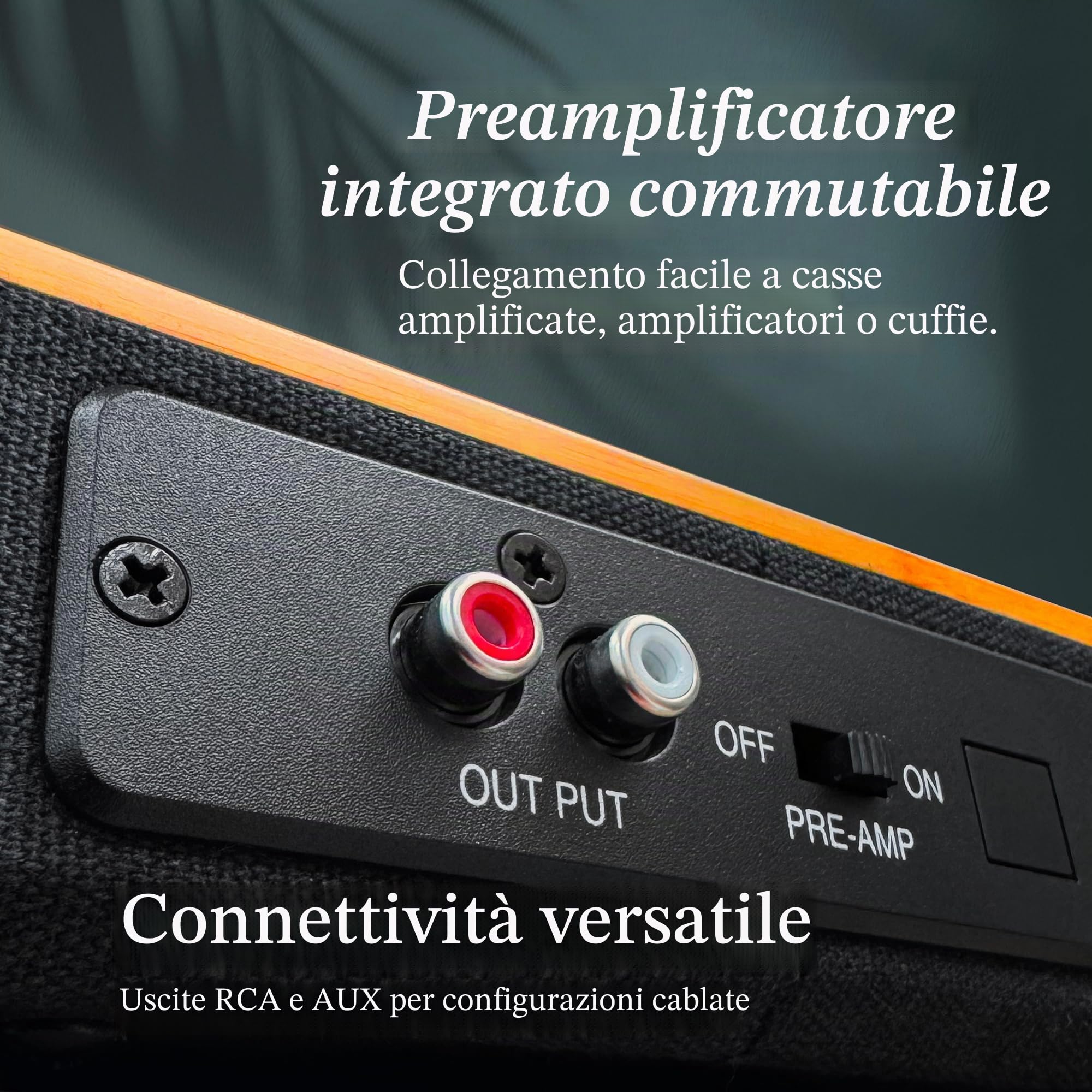 House of Marley Stir It Up Wireless 2 Giradischi con Casse 10W - Bambù | Bluetooth, Giradischi Vinili dal Design Responsabile con Testina Audio-Technica