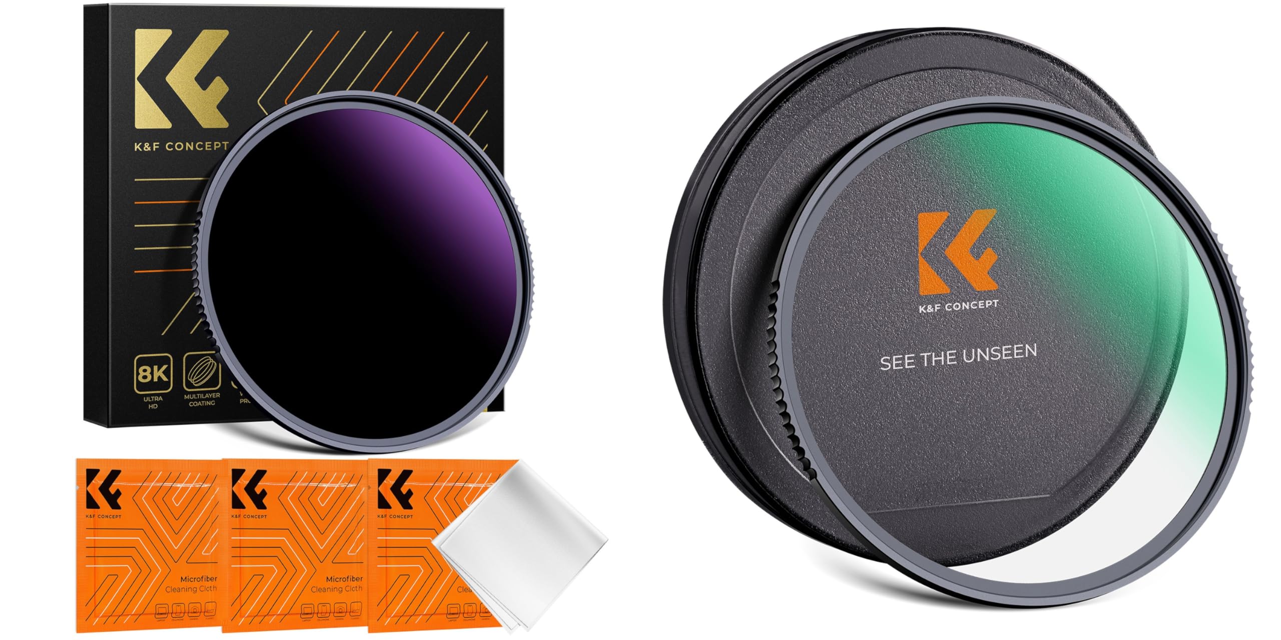 52mm ND1000000 & Shockproof MCUV Lens Filters Kit for Camera Lens,20-Stops Fixed Neutral Density Filter MCUV Lens Protection Filter