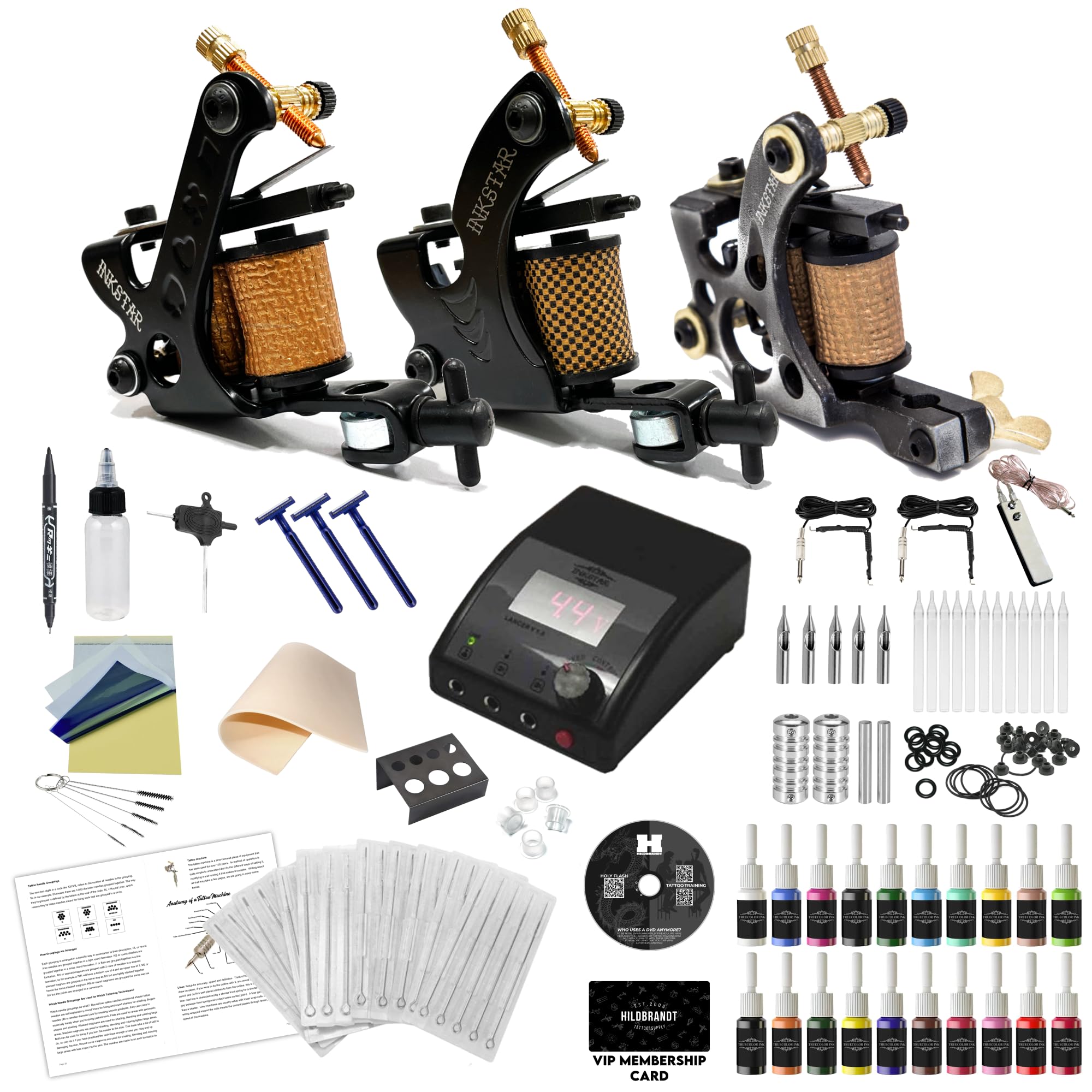 Amazon.com: Inkstar Tattoo Kit Apprentice TKI3C20 3 Machine