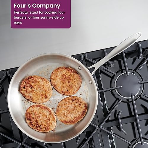 Miniatura 3 de American Kitchen Sartén de acero inoxidable de tres capas de alta calidad, 12 pulgadas