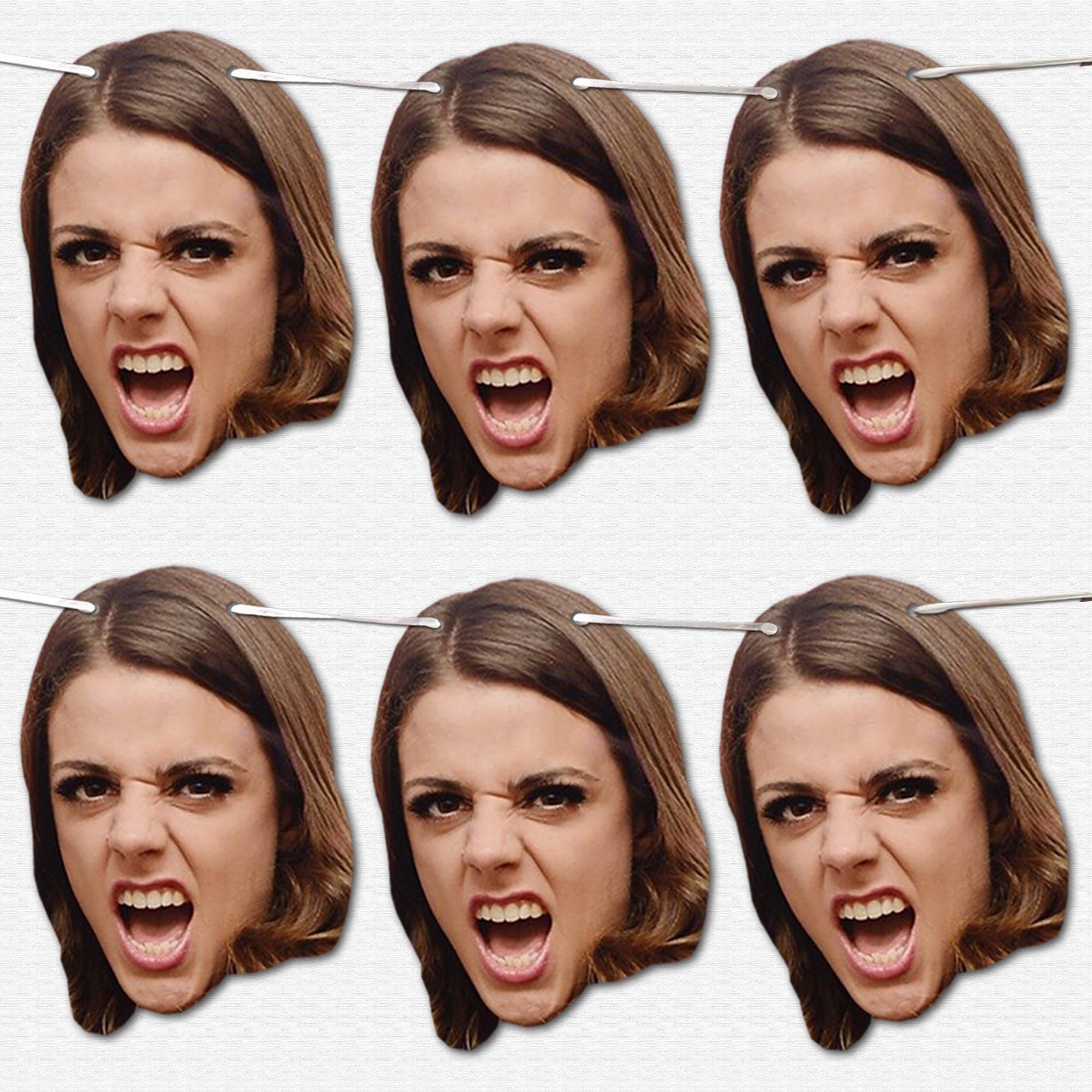 Personalised Photo Bunting Faces - 36 Cutout A5 Photo Faces With Ribbon For Bunting Banner - Ideal for Birthdays, Weddings, Stag Dos or Hen Parties, 18th 21st 30th 40th 50th 60th