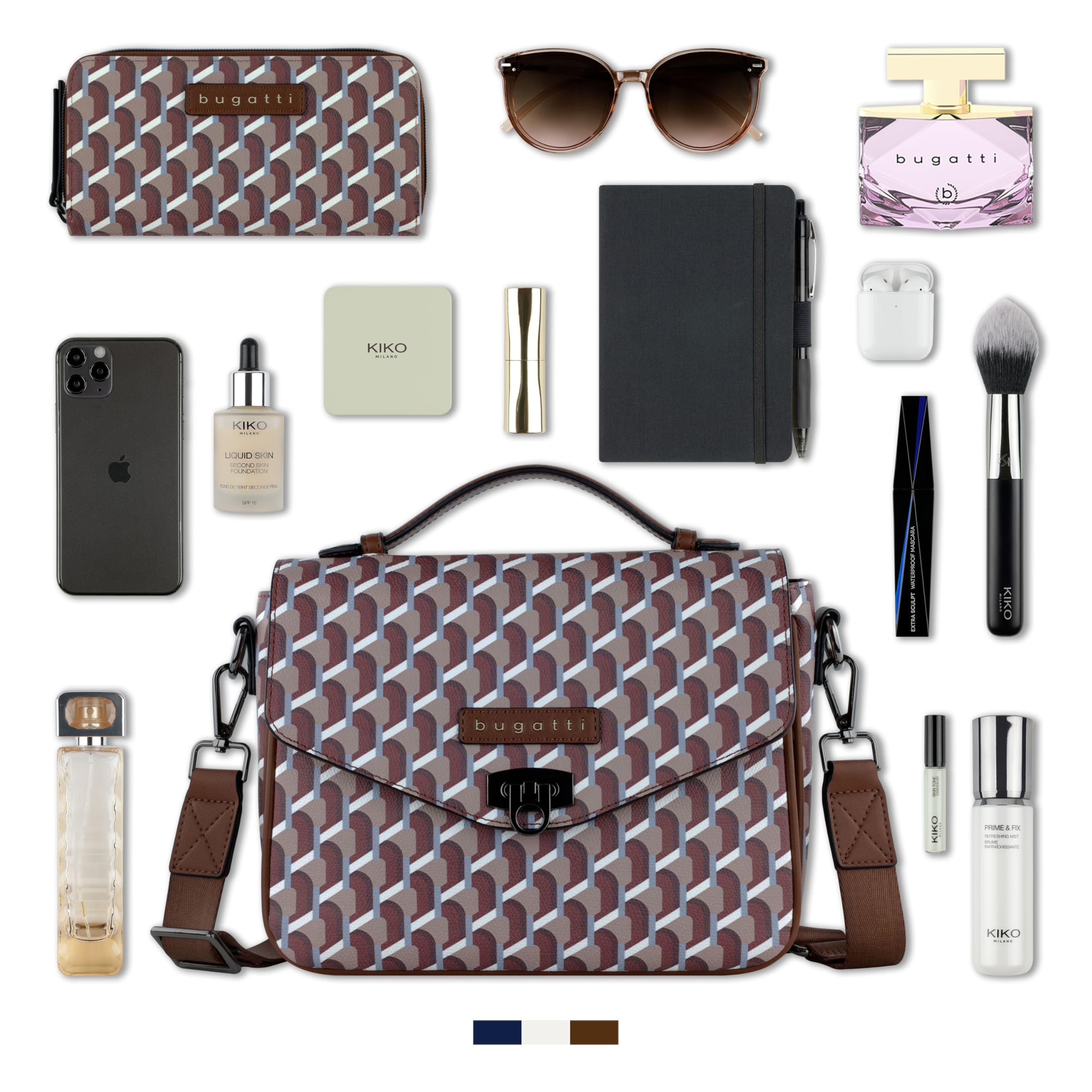 bugatti Ella Classic Bag para mujer, bolso bandolera de piel sintética, bolso de mano