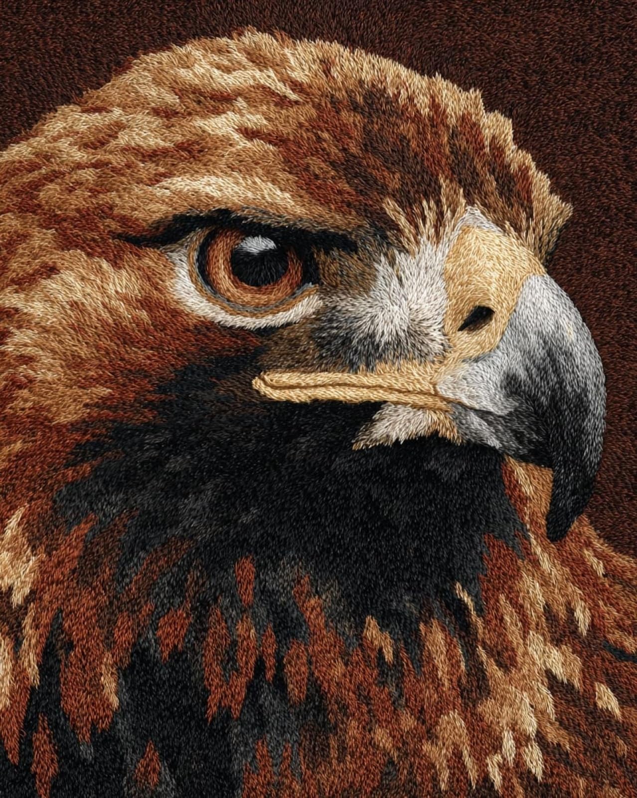 Wallphantom Latch Hook Rug Kits for Adults Beginners,Bald Eagle,Latch Hook Kits for Bedroom,Living Cushion Adult Craft Gifts,52x38cm