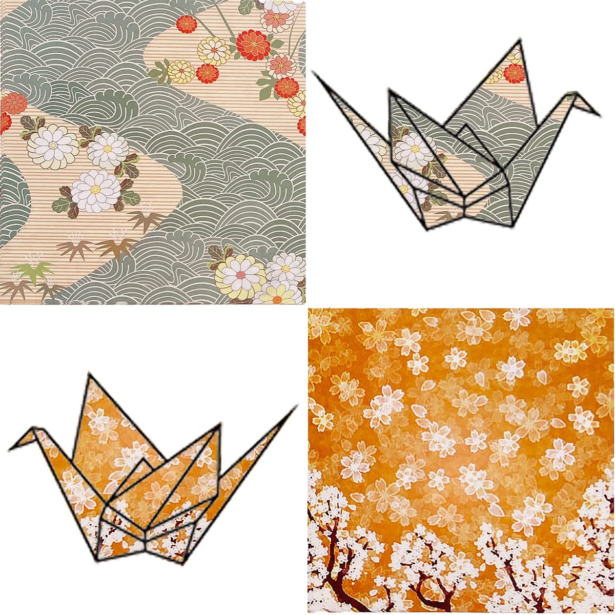 Papel para papiroflexia 50 hojas 15 x 15cm Papel japonés Cuadrado Papel Origami Doble Cara Paper Plegable con 10 Diferentes Diseños únicos para proyectos de arte y manualidades