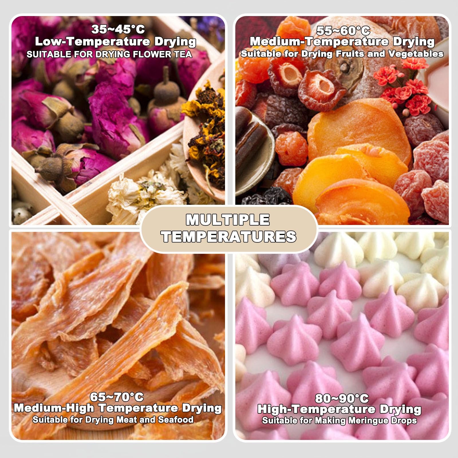 Déshydrateur Pour Jerky 400/800w, 6-18 Plateaux, Température Réglable 30-90°c, Minuterie Numérique, Séchage Efficace Pour Viande, Fruits, Légumes Et Herbes(6 floors)