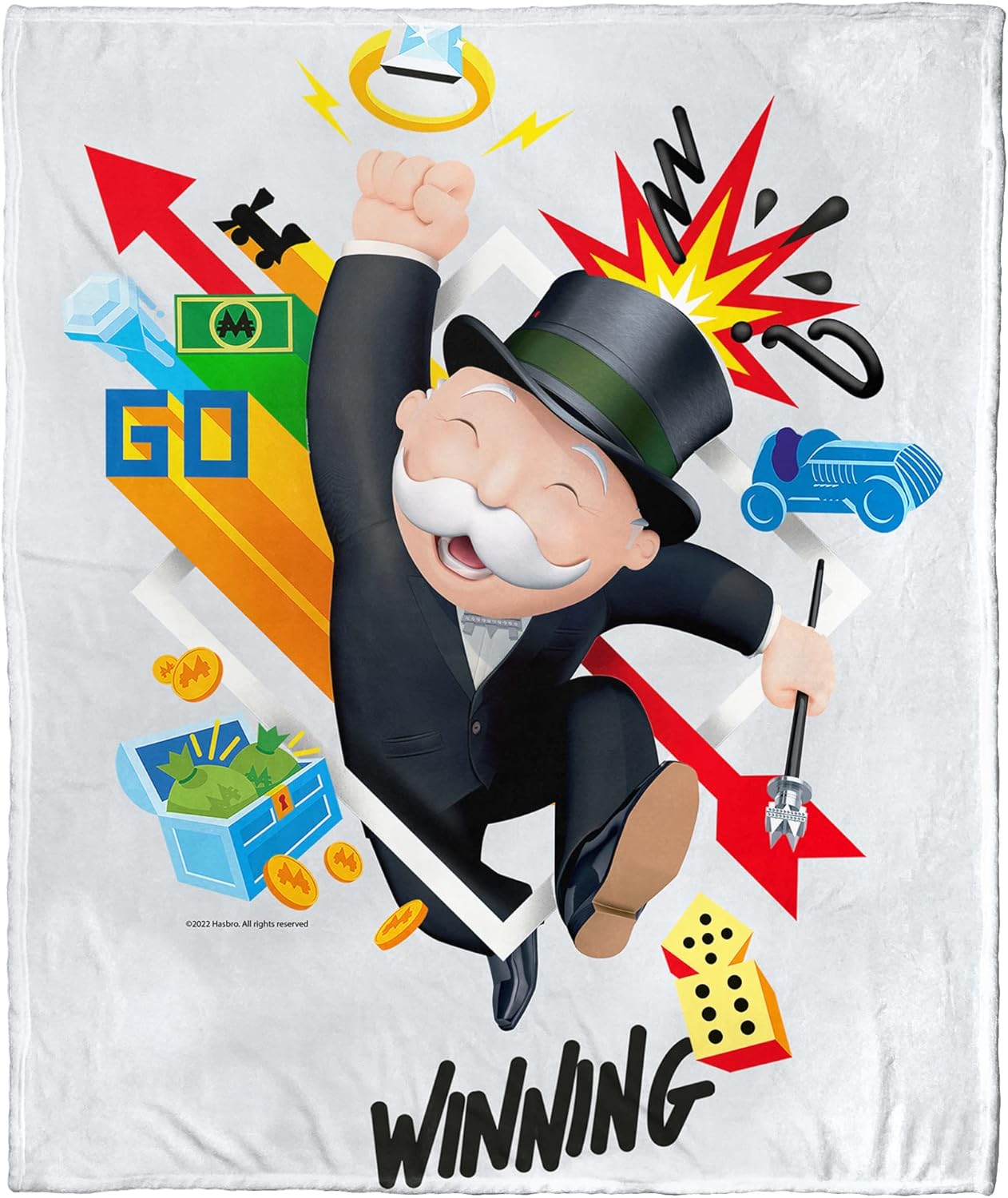 NORTHWEST Monopoly Silk Touch Throw Blanket, 50" x 60", Always Winning
