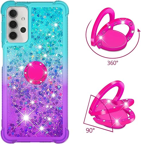 Miniatura 9 de Funda para Samsung Galaxy A32 5G, diseño de arena movediza con purpurina y purpurina que fluye líquido, flotante, amortiguador de poliuretano