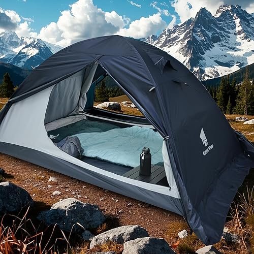 Miniatura 7 de GEERTOP Tienda de campaña ultraligera para 2 personas, 4 estaciones, impermeable, doble capa, clima frío, fácil de instalar, para campamento