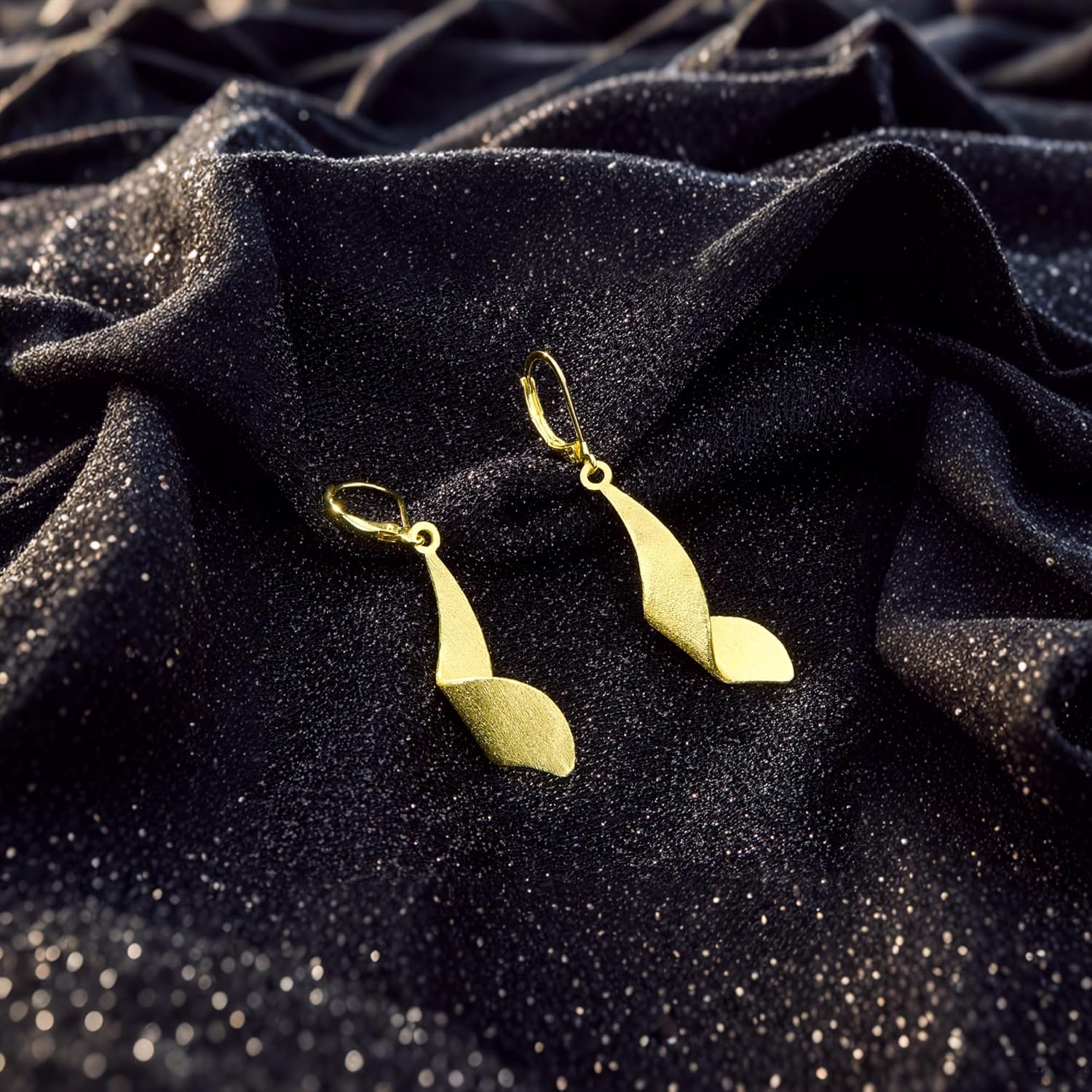 925 Sterling Silver Twisted Dangle Earrings for Women Hypoallergenic Handmade Earrings 14k Gold Plated Leverback Drop Dangle Earrings Trendy for Women Jewelry Gifts - Image 4