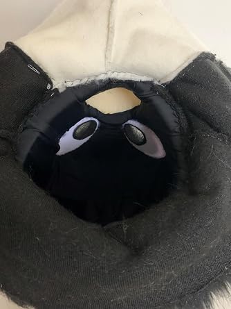 Oneandonlycostumes black wolf husky fursuit head, hand paws and tail