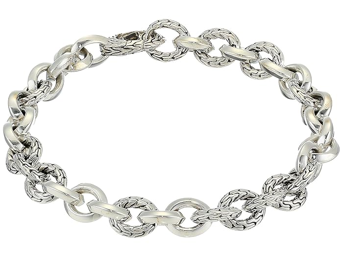 John Hardy  8.1 mm Classic Chain Knife Edge Link Bracelet with Hook Clasp (Sterling Silver) Bracelet