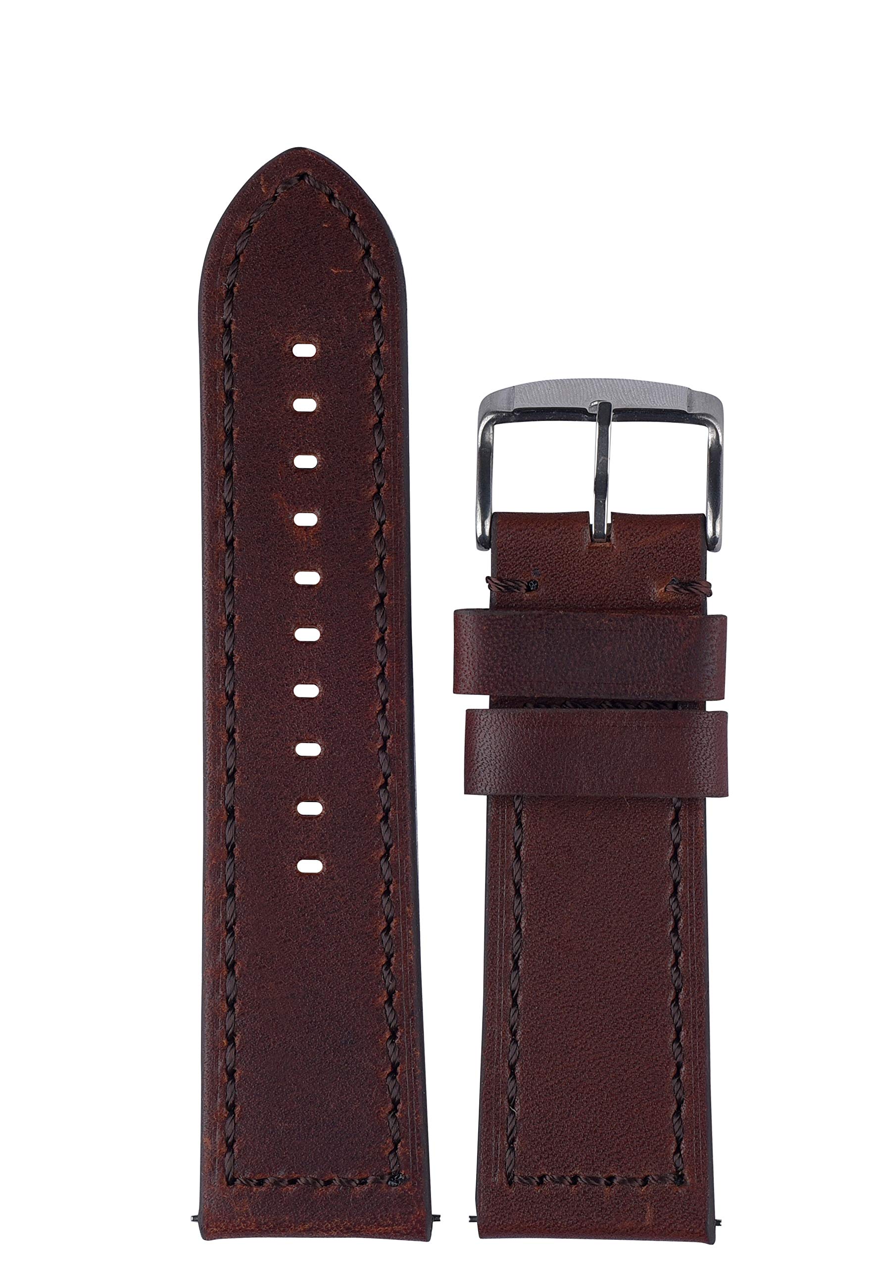 EXOR 24 MM leather watch straps OPEL T BROWN Colour With CUT EDGE finish of Genuine watch Leather band (B08P7CN2QR) Amazon Price History, Amazon Price Tracker