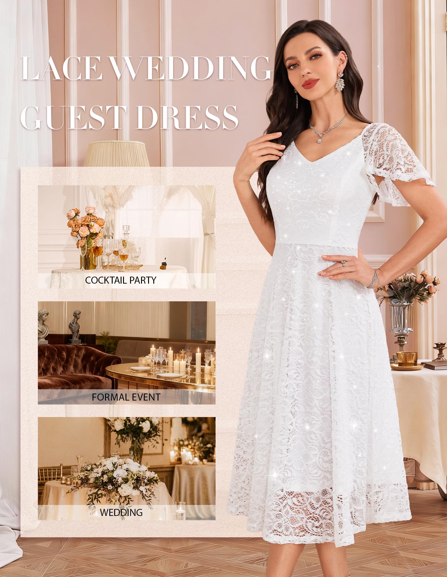 Vestido de noche de lentejuelas elegante para boda, vestido de cóctel de verano para mujer, para fiestas, confirmaciones