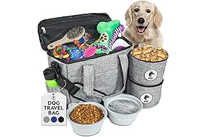 Grey Pet Travel Bag for Supplies and Essentials