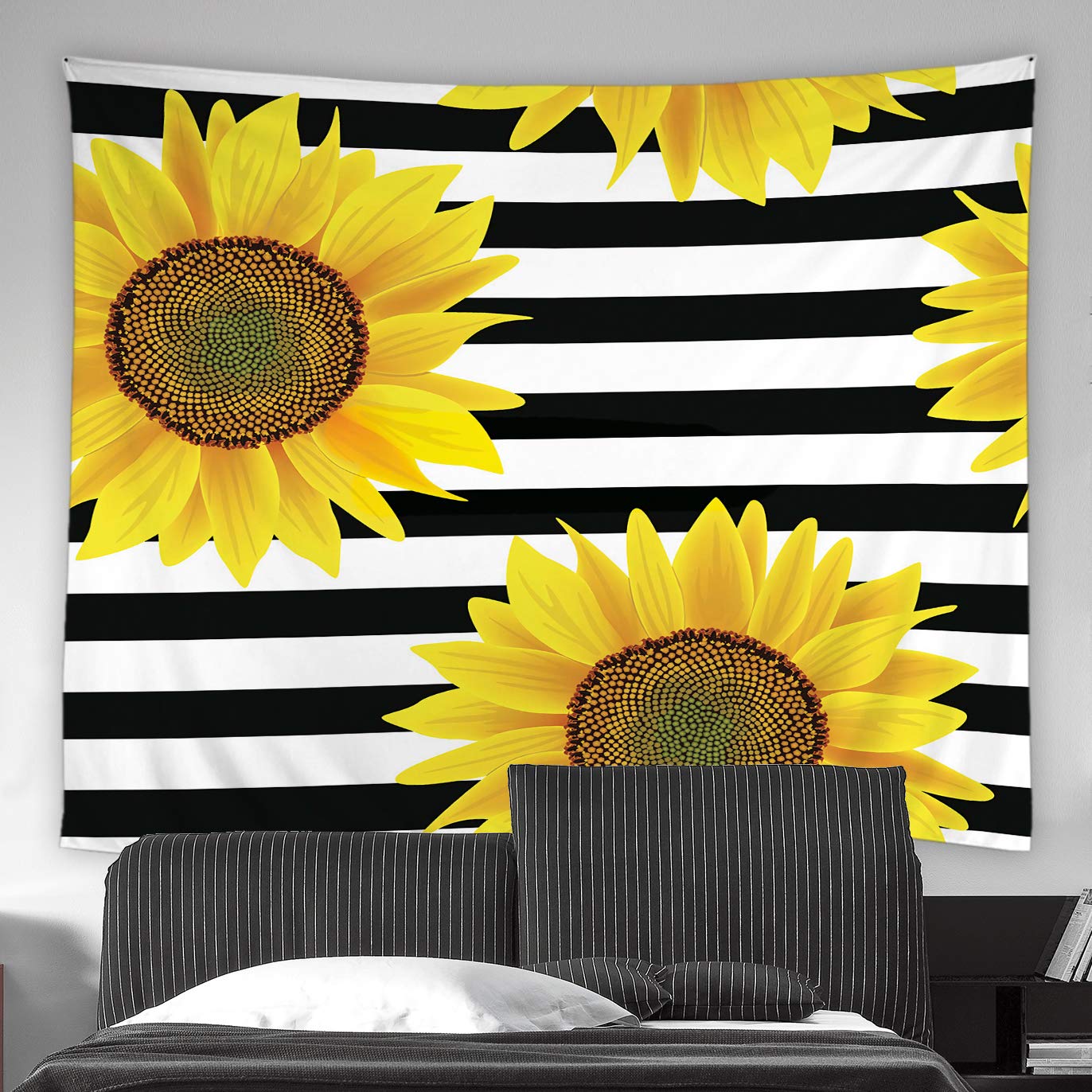 Sunflower Tapestry Yellow And White Tapestry AMFD Sunflower