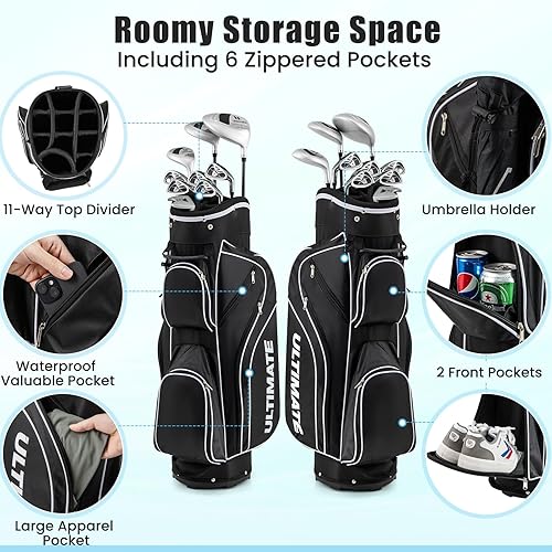 Miniatura 5 de Tangkula 9 Pieces Women's Complete Golf Club Set Right Handed, Includes 460cc Alloy Driver, 3# Fairway Wood, 4# Hybrid, 6#, 7#, 8#, 9# &amp; P# Irons,