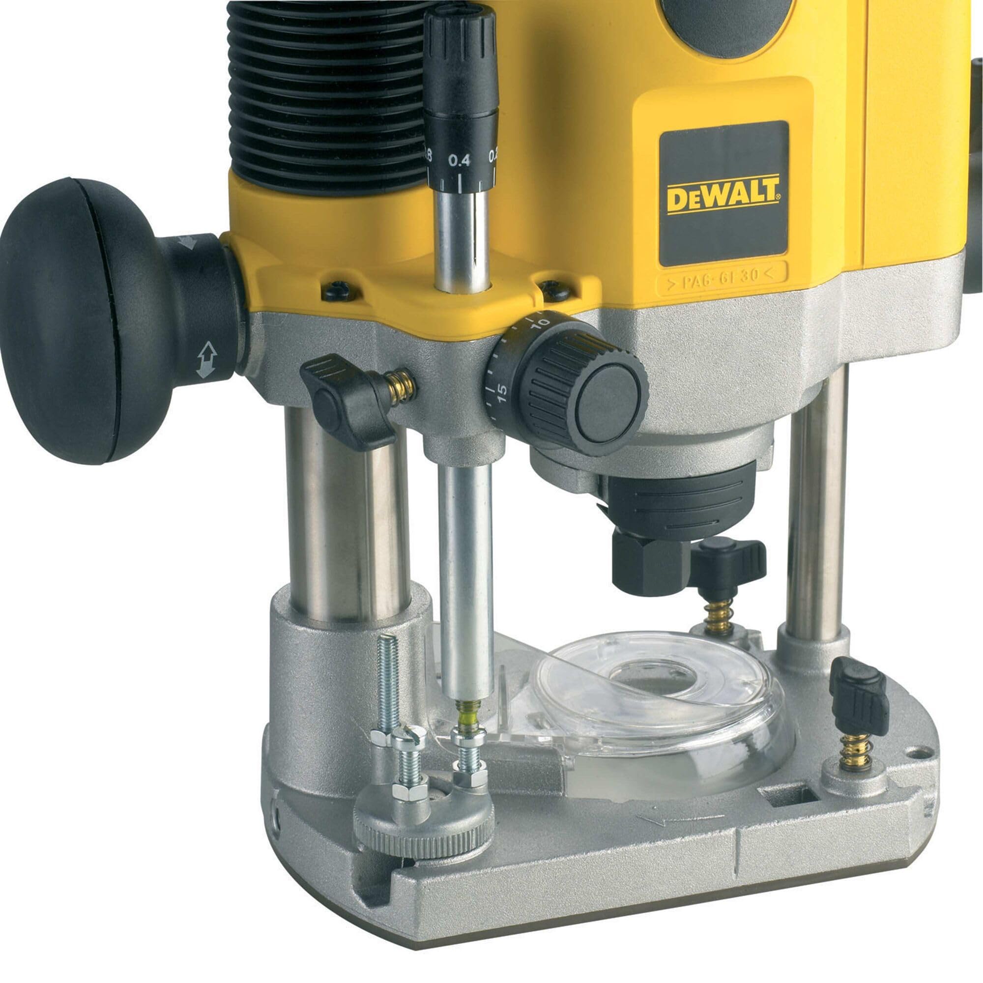 DeWalt Frezarka górnowrzecionowa (1,100 W, pełna elektronika falista ze stałą prędkością, prowadzeniem kosza frezującego, łagodny rozruch, blokada wrzeciona, precyzyjna regulacja, w zestawie TSTAK Box VI i akcesoria) DW621KT