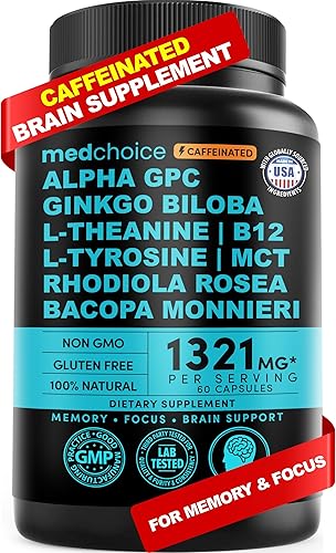 Miniatura 23 de Suplemento cerebral nootrópico 12 en 1 anhidro: Ginkgo Biloba para apoyo cerebral, memoria y enfoque - B12, Alpha GPC, L Teanina y suplementos