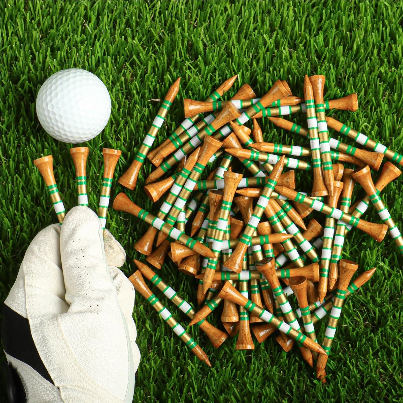 Golf Tee Golf-Tees aus Holz for Herren – 2 3/4 und 3 1/4 Zoll, Westernbirke, 250er-Packung | Reduziert Reibung, stabile Basis