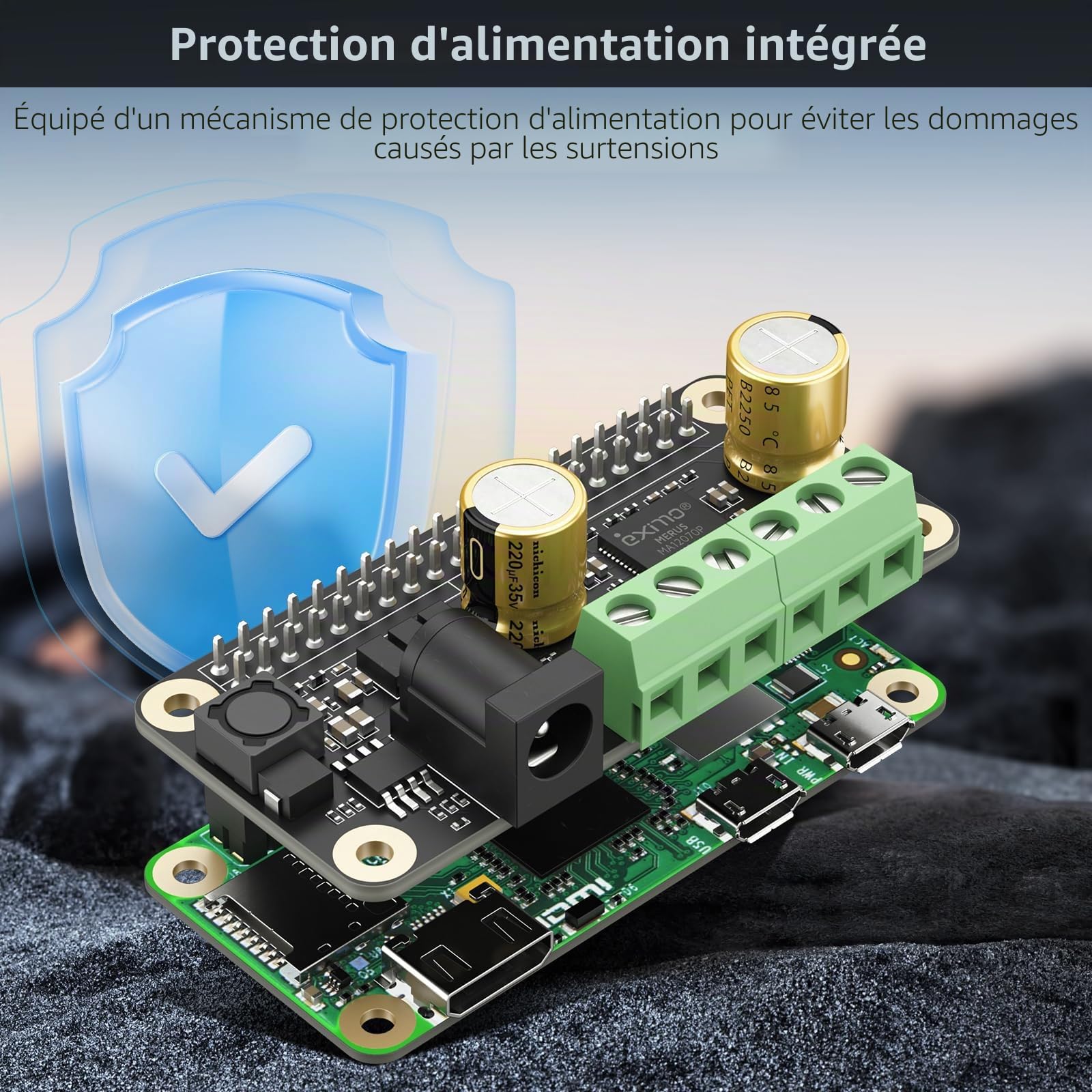 InnoMaker Amplificateur audio 2 x 80 W Puissance de crête Classe D HiFi AMP Pro Mini Hat 192 kHz/24 bits MA12070P pour Raspberry Pi 5/4/Zero 2 W Prend en charge Volumio, MoOde, Raspbian, LibreELEC