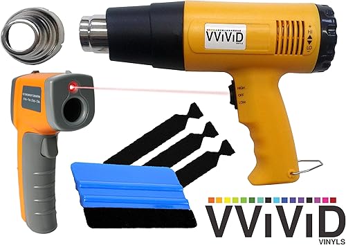 VViViD - Pistola de calor profesional, herramienta de envoltura de vinilo automotriz, incluyendo boquilla de precisión y kit de herramientas de 3M