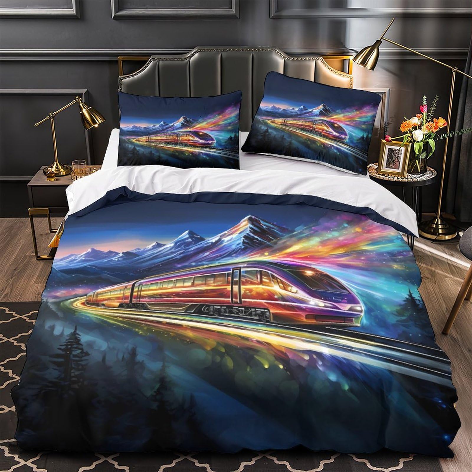Housse de couette effet microfibre ultra douce au motif 3D premium