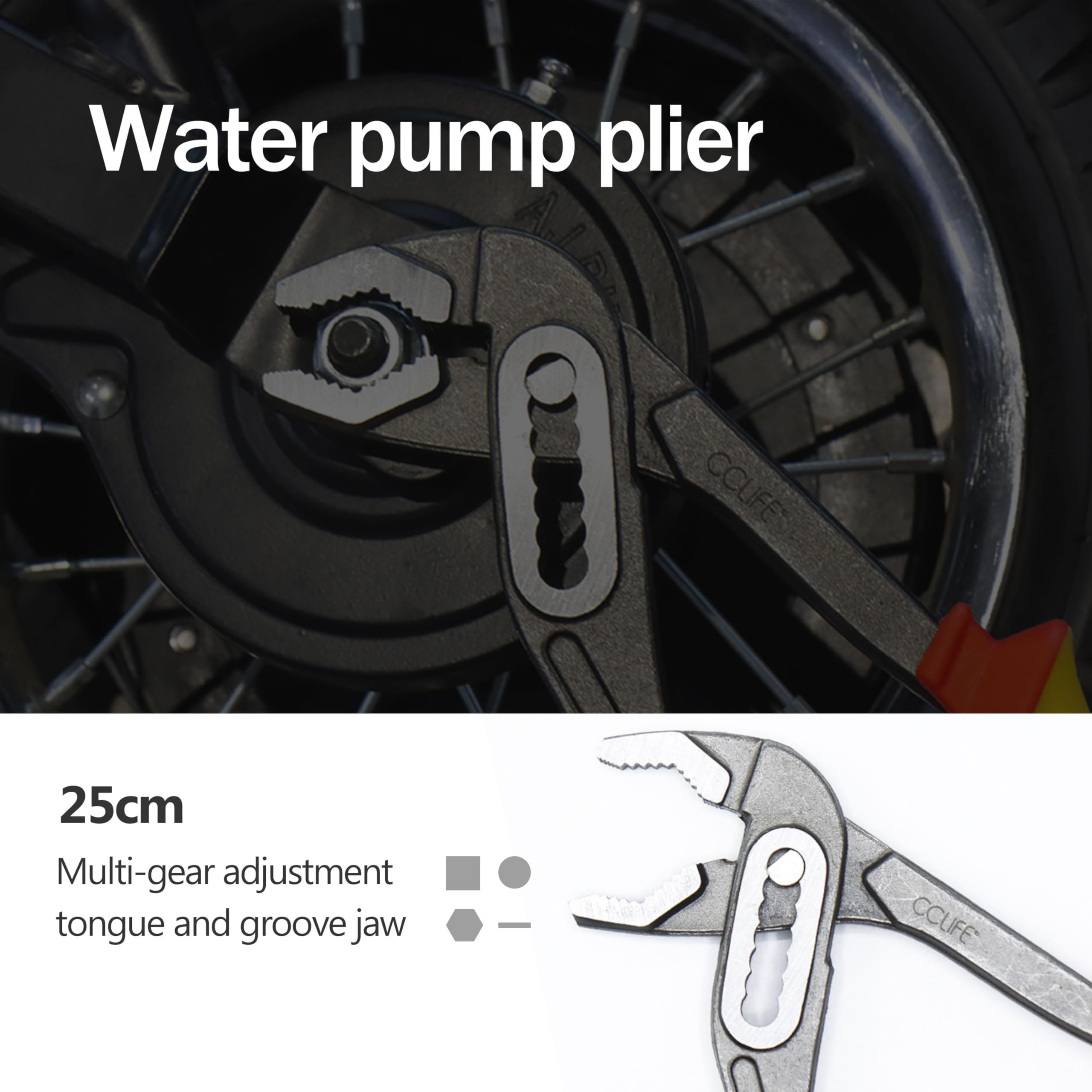 CCLIFE Jeu de 4 Pinces,Pince Mmultiprise-Pince Coupante-Pince Universelle-Pince Bec Long avec Manche et Souple Outillage Professionnel | Avec pinces de 170/170/160/250 mm, poignées antidérapantes et sac de rangement pratique