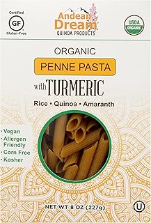 Andean Dream Quinoa Penne Turmeric Pasta, Gluten Free, Vegan, 8 Ounce (P...