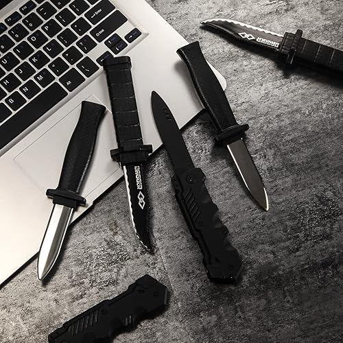 Miniatura 7 de ZJoey Paquete de 9 cuchillos retráctiles falsos retráctiles, accesorios de Halloween, cuchillas de plástico falsas para Halloween, fiesta de