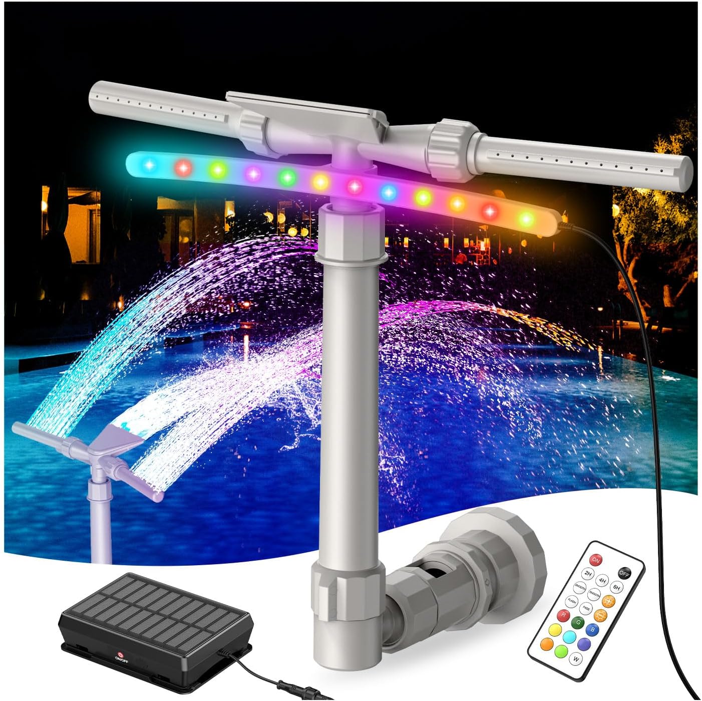 Solar Pool Fountain with Lights...
