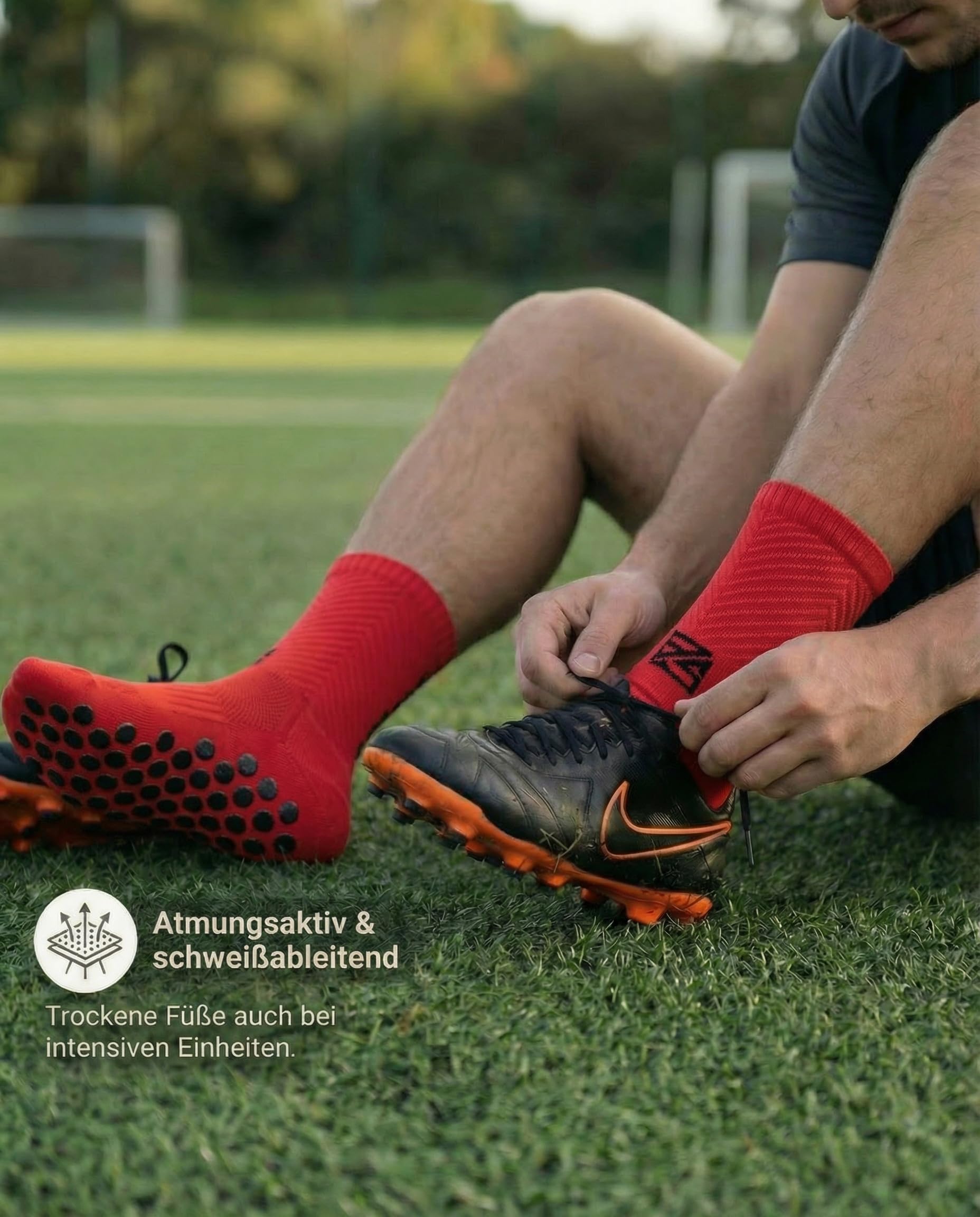 Football Socks & Grip Socks 3er Pack – Fußball-Socken Herren mit 6 Monate Anti-Loch Garantie – Antirutschsocken, rutschfeste Socken, blasenfrei & Grip Socken Fussball – Sport Socken Set