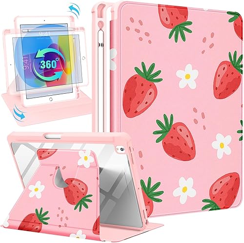 Funda para iPad de 987Air de 3 generación de 10.2 y para iPad Pro de 10.5 pulgadas, con soporte giratorio de 360 grados, con soporte para lápices,