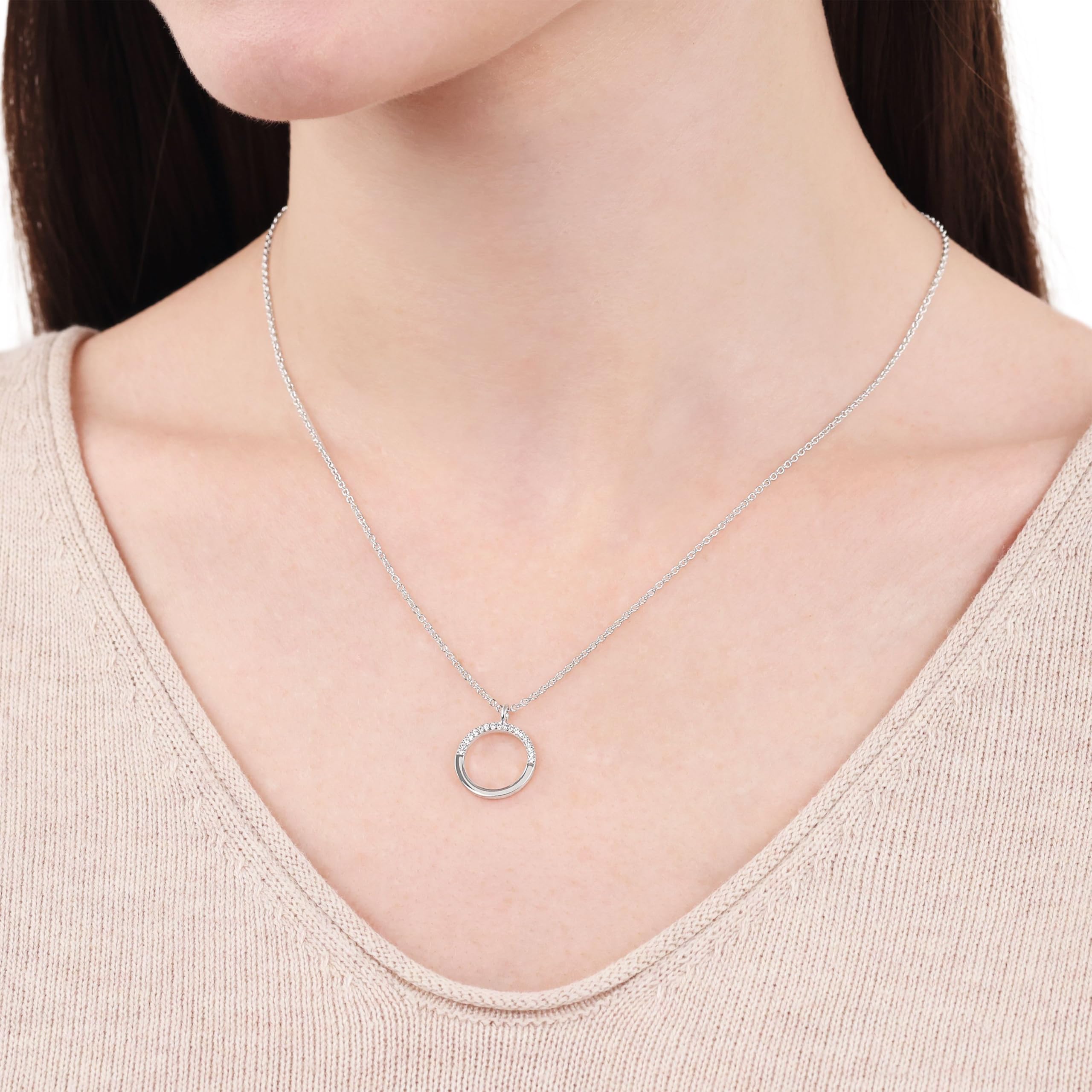 TOM TAILOR - Collana da Donna in Argento 925 - con Zircone - Ciondolo a Cerchio