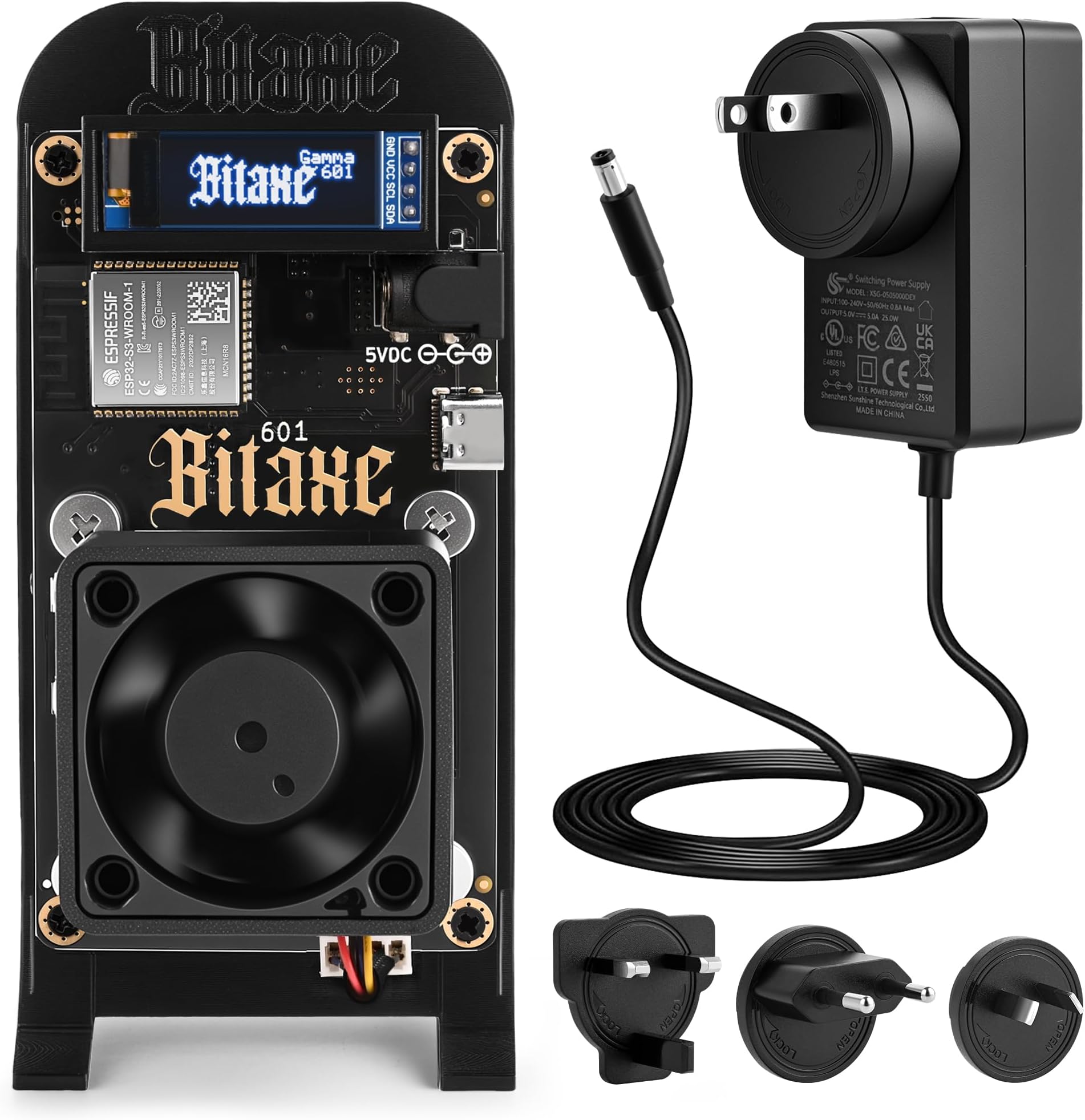 Bitaxe Gamma 601 Bitcoin Miner, 1.2TH/s, BM1370 ASIC, 18W/TH, WiFi, Silent Home Mining