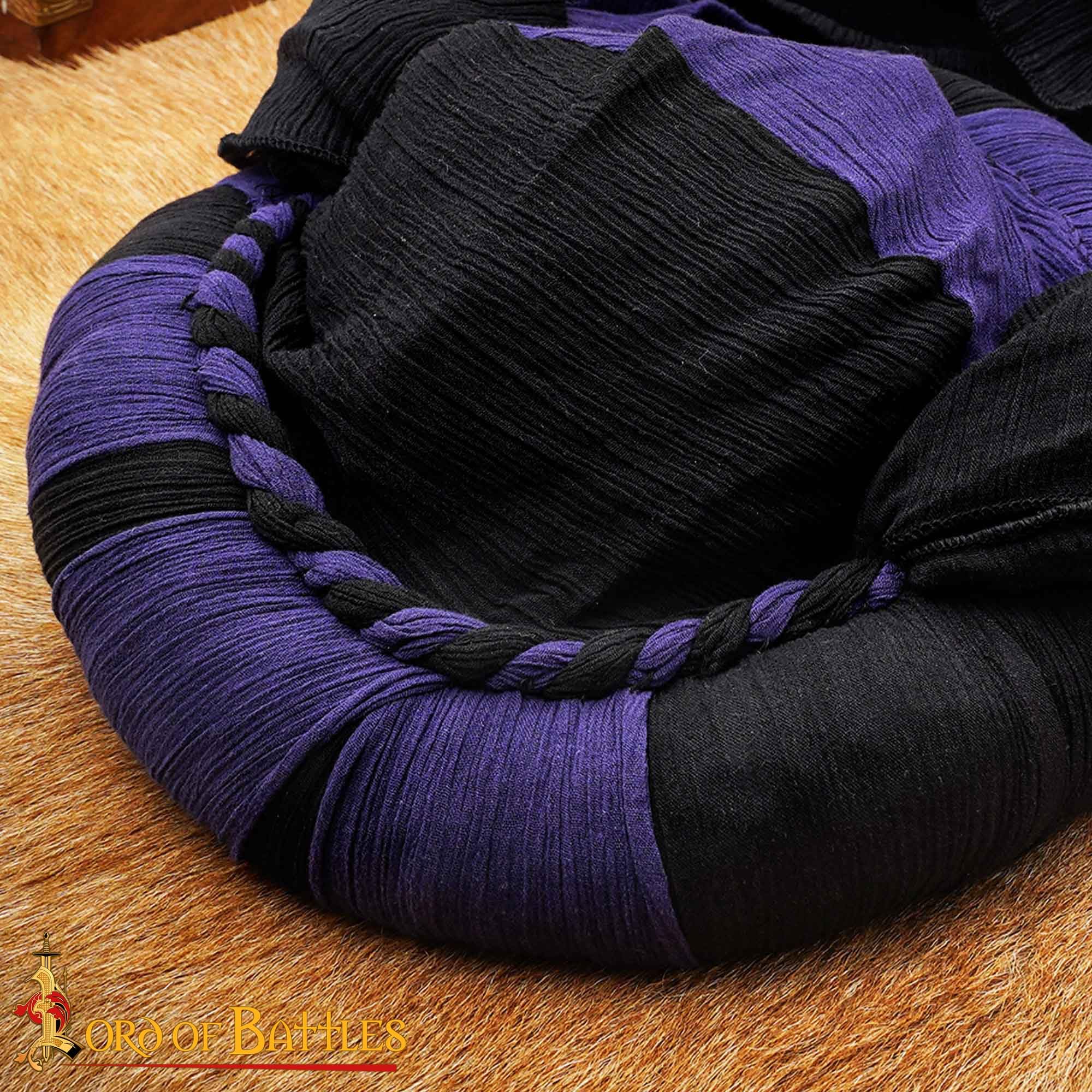 Medieval Chaperon Hood - 15th Century European Headwear in Black & Purple - Perfect for Renaissance LARP, and Historical Reenactments - Image 4