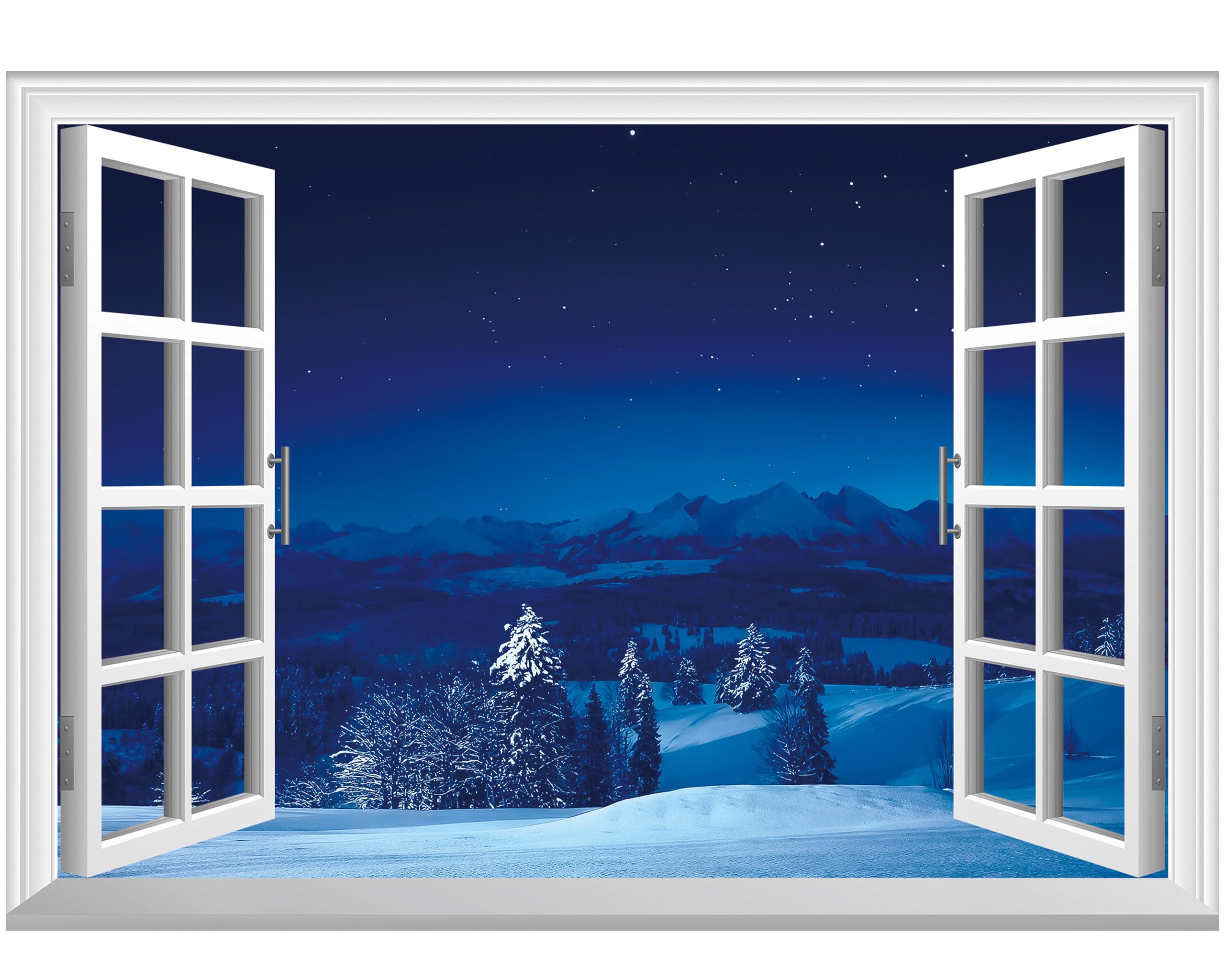 FLFK Fake Window Wall Sticker - Landscape Faux Window Wall Mural for Wall Decor, Stick and Peel Wall Decals,48"x32",Set of 2 Sheets — view 11