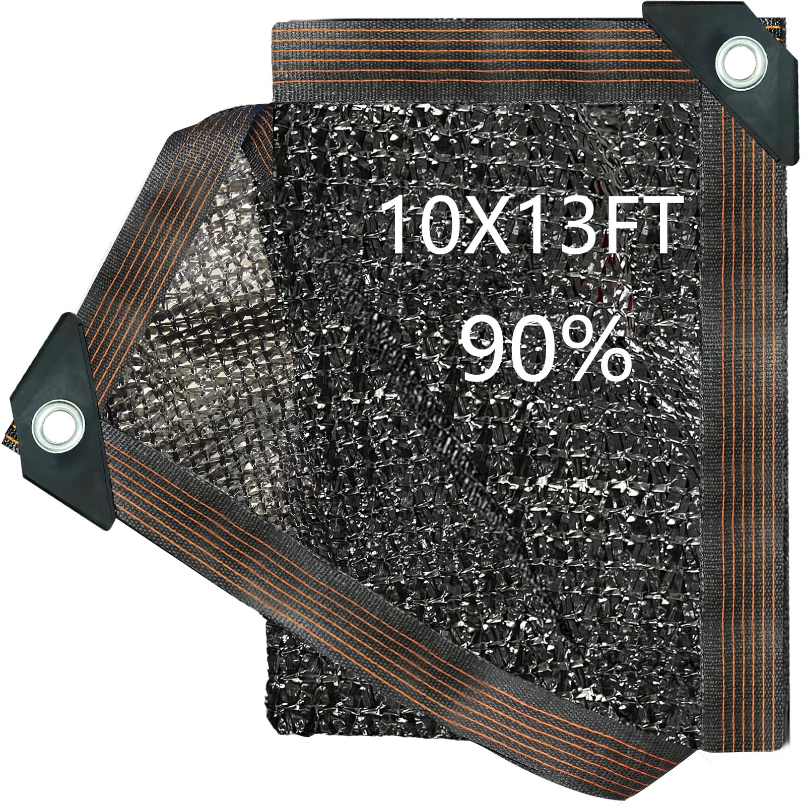 Garden 90% Shade Cloth, Resistant Sun Shade Net 10 x 13FT Mesh Tarp with HDPE Material and Reinforced Grommets Shade Trap for Greenhouse, Plant, Pergola, and Backyard Patio Sunshade