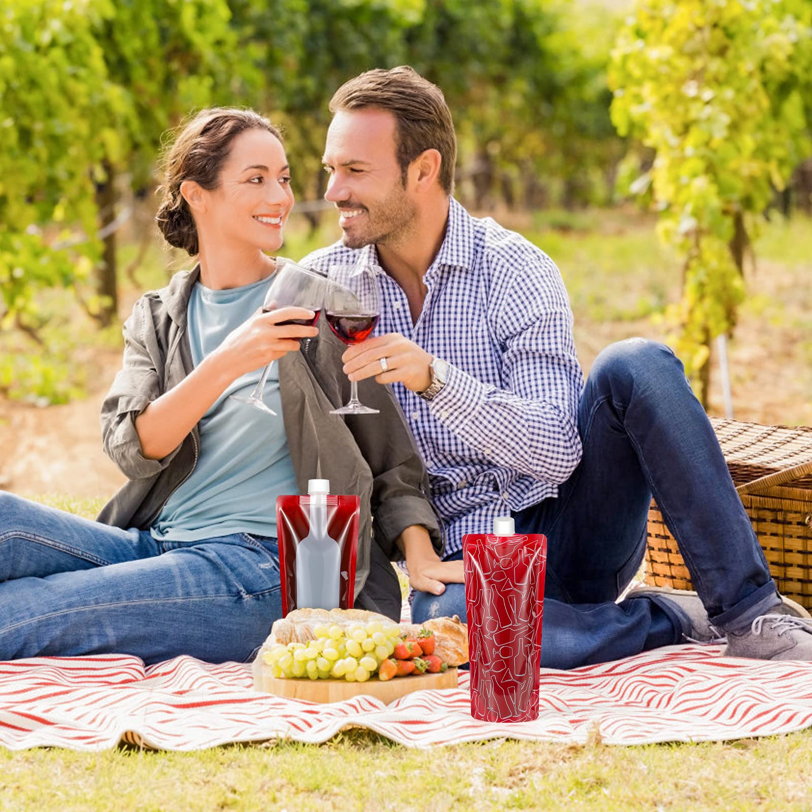 Bolsa de vino plegable, bolsa portátil para botella de vino, paquete de 12 soportes plegables a prueba de fugas para líquidos, bolsa de vino reutilizable para regalo, viajes, camping, barbacoa, 8