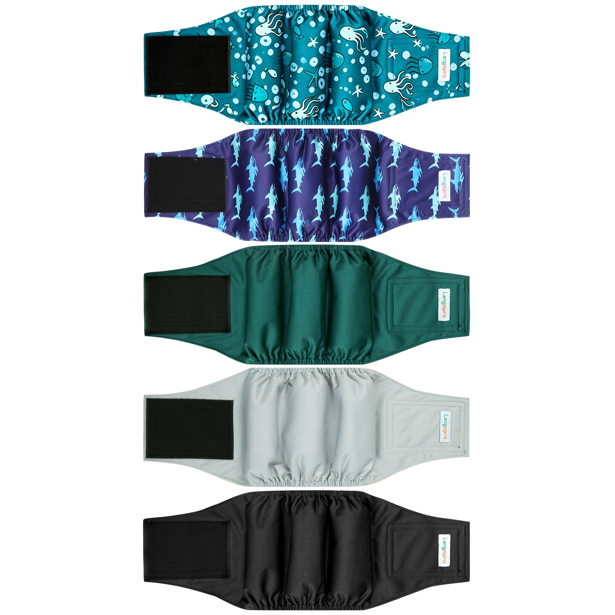 Langsprit Washable Male Dog Belly Bands