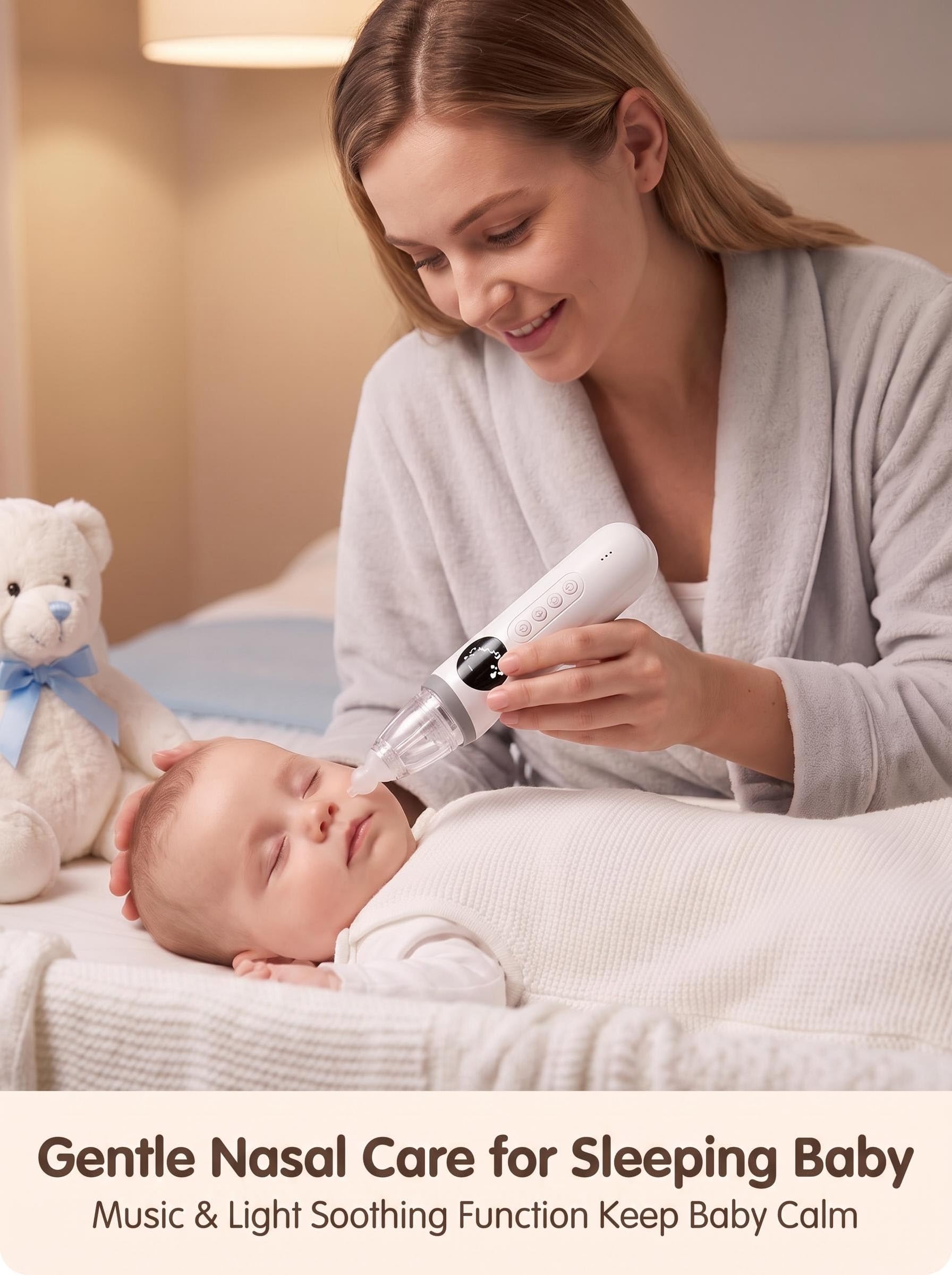 Aspiratore nasale elettrico per bambino, 3 ventose regolabili