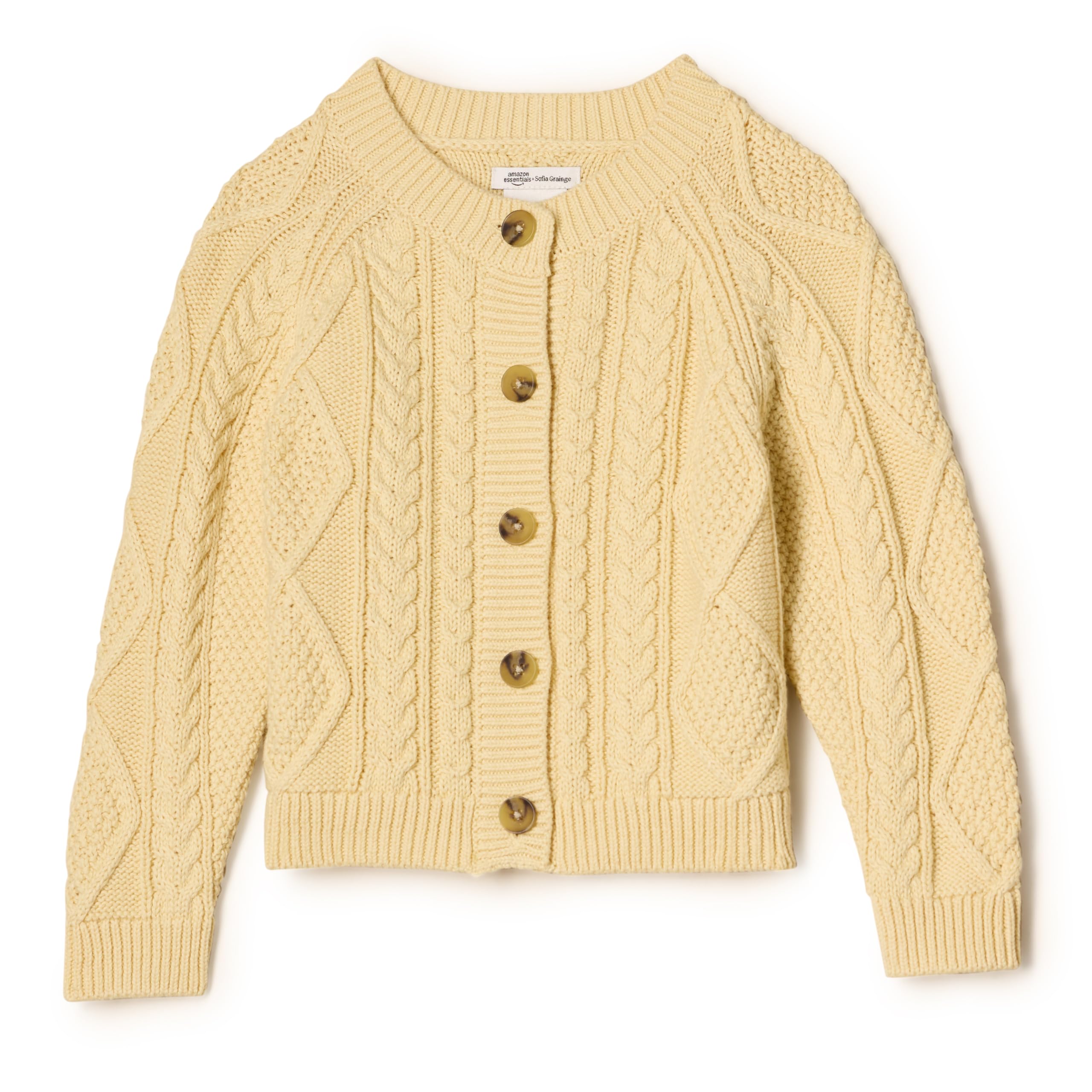 Amazon Essentials x Sofia Grainge Unisex Toddlers and Babies' Fisherman Cardigan Sweater