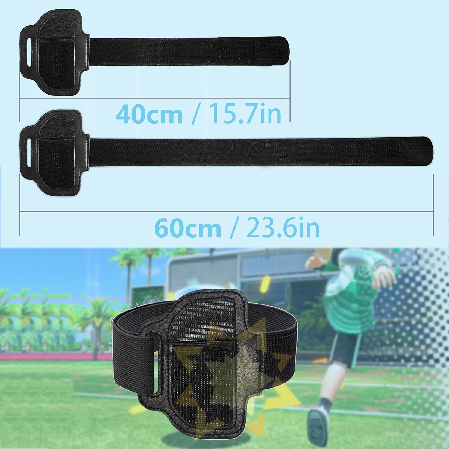 [4 Pack] Leg Straps for Nintendo Switch Sports Play Soccer/Switch Ring Fit Adventure,Game Accessory Adjustable Elastic Strap for Switch OLED/Switch Controller, 2 Size Leg Band for Kids& Adults - Image 5